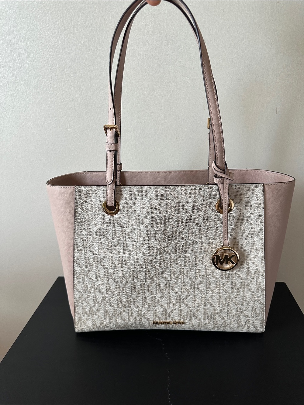 Michael Kors Blush Pink MK Signature Canvas Tote